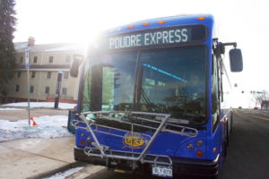Front of Poudre Express Bus